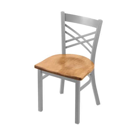 Holland Bar Stool Co 620 Catalina 18" Chair with Anodized Nickel Finish and Medium Maple Seat 62018ANMedMpl